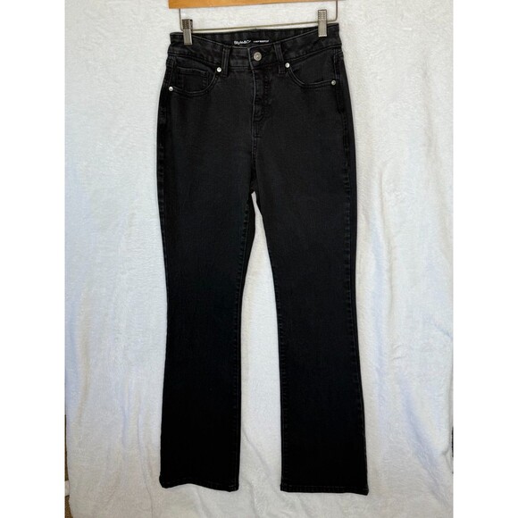 Style & Co Women's Washed Black Denim Curvy Bootcut Jeans Size 4L  inseam 31.5" - Picture 1 of 14